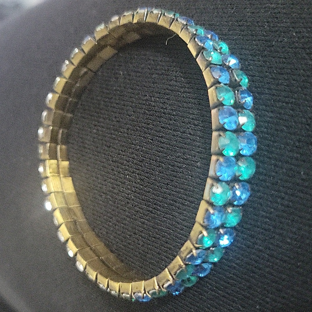 Blue & Teal Rhinestone Bracelet